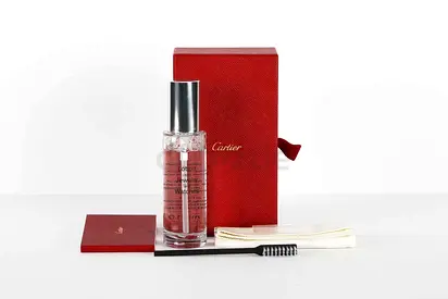 Cartier Jewelry Watch Care Cleaning Kit Lotion Cloth Set with Box