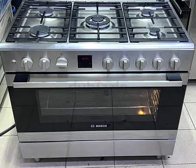 Bosch 90cm Stainless Steel Gas Range Cooker with Oven - Good Condition