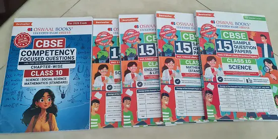Set of 5 Oswaal  10th Competency Papers (Science, English  Literature, Maths, Social Science)