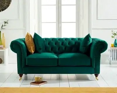 New Velvet 2 Seater Sofa Custom Colors Available - UAE Sharjah Manufactured
