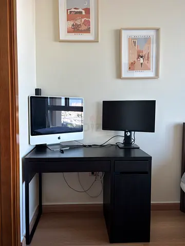 Black Wooden desk with drawer
