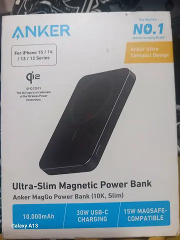 Anker Ultra-Slim Magnetic Power Bank 10000mAh (Qi2) - Black