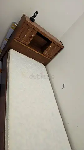 Single wooden bed with mattress (good condition)