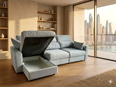 Ikea eskilstuna L shape sofa under storage
