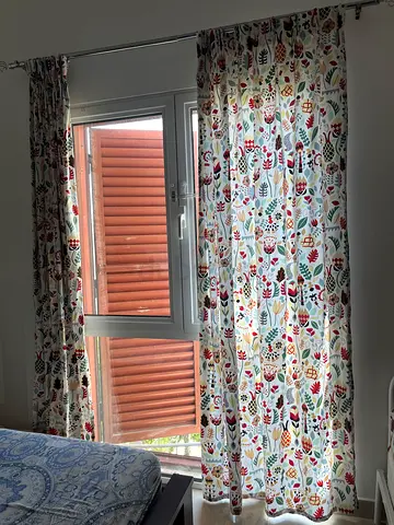 Set of Blackout curtains for Hall and light faded for bedroom with rods