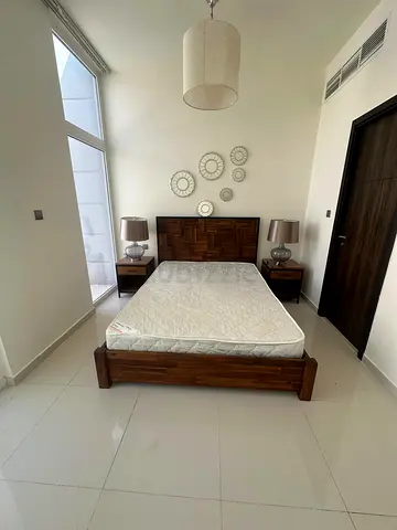 Solid Wood Double Bed with Two Nightstands - Good Condition