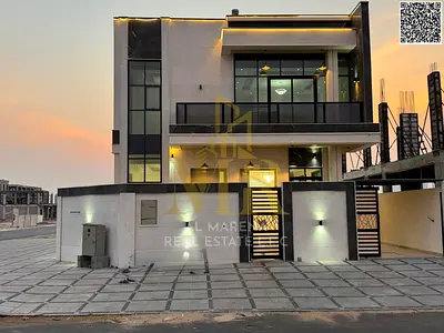 Luxury villa for sale in Al Helio 2. Elegant design featuring 5 spacious bedrooms and ultra-luxurious finishes in a strategic location in Ajman 🏡✨