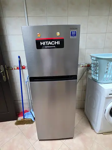 Hitachi Stainless Steel Refrigerator - Good Condition, 2-Door