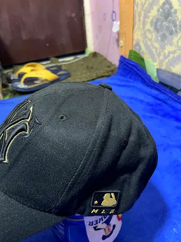 Black Baseball Cap with Embroidered Logo - Good Condition