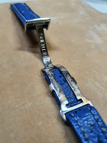 BREITLING ALLIGATOR LEATHER BREITLING BUCKLE MIT HEADBAND 20MM  BLUE