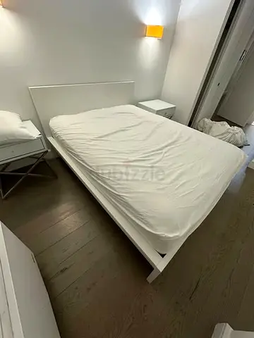 IKEA White MALM King Storage Bed with IKEA Mattress 180 x 200 cm