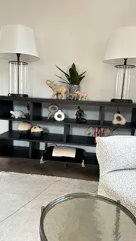 Black open shelving bookcase / display unit