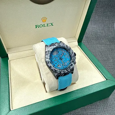 Rolax 4 Sport-Style Wrist Watches in Rolex Boxes (Blue, Pink, Black, White)