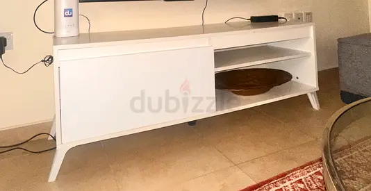 White modern TV console / media cabinet - good condition