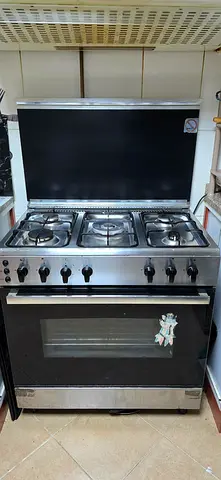 Stainless Steel 5-Burner Gas Cooker with Oven - Used, Working