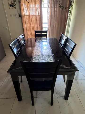 Dining table with six chairs for sale