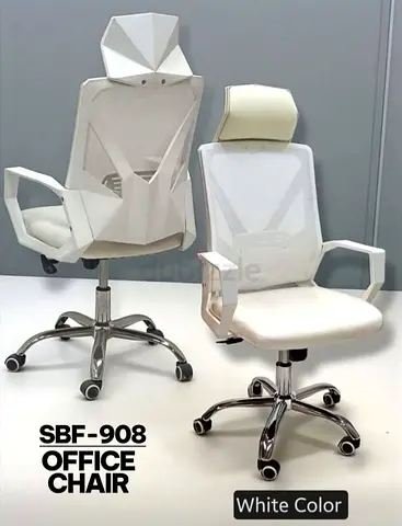 White Ergonomic Office Chair with Headrest (SBF-908)