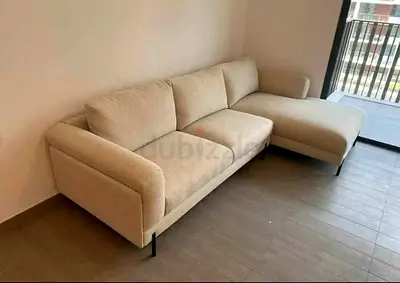 Excellent condition the loom collection lshape sofa beige feather filled