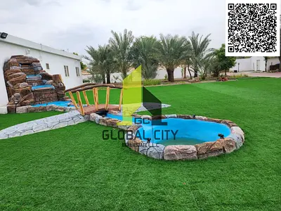 قصر فخم للبيع، قصر بست غرف نوم رئيسية للبيع في المنامة، عجمان، مع مسبح خاص، وحديقتين خاصتين، مساحة إجمالية 43000 قدم مربع