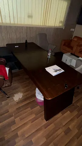 Large Dark Wood Executive Office Desk - Solid  Sturdy