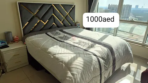 King size bed frame with headboard and mattress  side tables very clean hardly been used