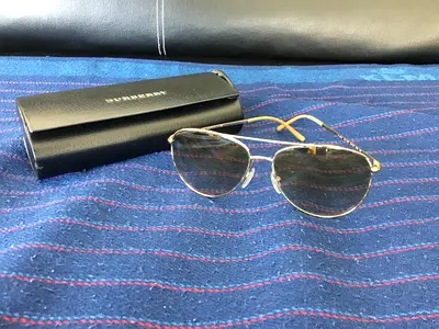 Original Burberry Aviator Gold Brown Nova Sunglasses