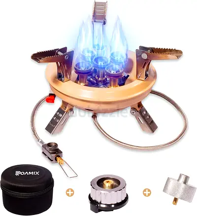 Roamix 54,500 BTU Portable Multi Fuel Camping Stove – 16,000W Windproof Outdoor Stove Includes Fuel