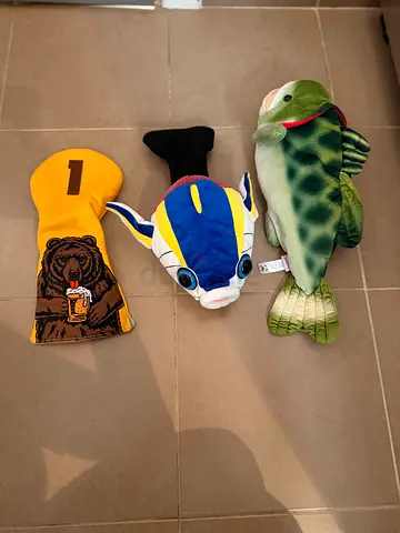 Set of 3 Plush Fish  Novelty Golf Club Headcovers