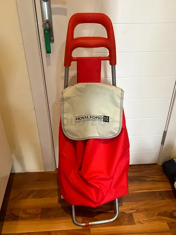 Red Wheeled Shopping Trolley / Market Cart (Royalford)