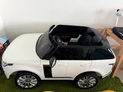 Electric Ride-On Range Rover Style Car for Kids — White, 2-Seater
