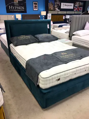 Teal Velvet Double Bed Frame with Headboard