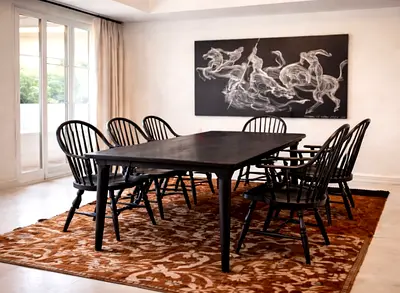 Elegant Black Dining Set with 6 Chairs