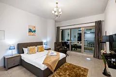6000 including bills burj view fully furnished brand new studip with balcony and cover parking