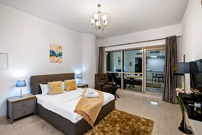 6000 including bills burj view fully furnished brand new studip with balcony and cover parking