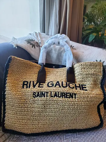 Saint Laurent Straw Tote Bag