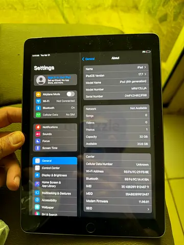 Apple iPad (Silver) — Good Condition, Wi‑Fi/Cellular Model 6th Generation