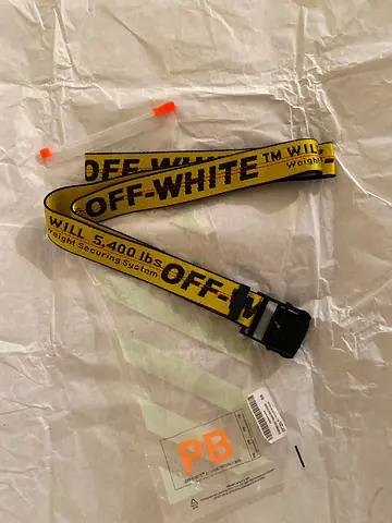 Off-White Industrial Yellow Logo Belt (Authentic Style) Unisex