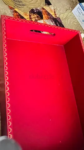 Red Decorative Storage Box - Good Condition solid wood with handles