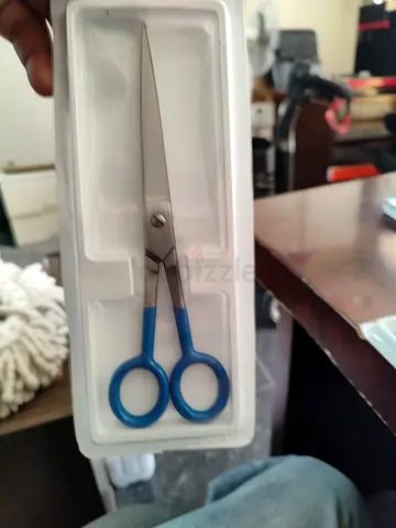 Stainless Steel Tailor Scissors with Blue Handles - Unused