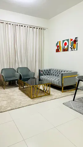 3-Seater Tufted Sofa with 2 Accent Chairs and Coffee Table - Light Grey Set