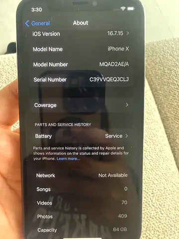 iPhone X 64GB - Good Working Condition, Battery Health Shown