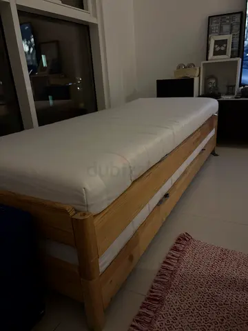 Solid Pine Single Bed Frame with Slatted Base - Good Condition