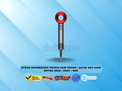 Dyson Supersonic Origin Hair Dryer | Quick Dry Hair Dryer HD08 | Gray / Red