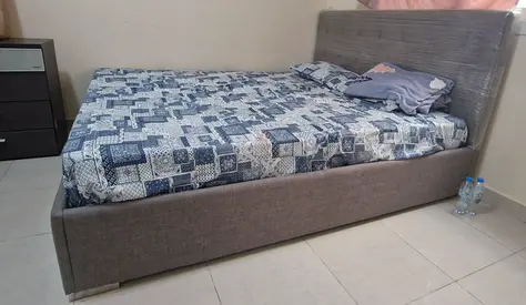 Double Bed Frame with Headboard and Mattress - Good Condition