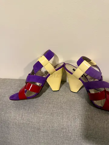 Dolce  Gabbana (DG) Colorblock Wedge Sandals