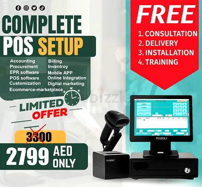 POSBOLT POS System with Receipt Printer, Cash Drawer  Barcode Scanner, keyboard