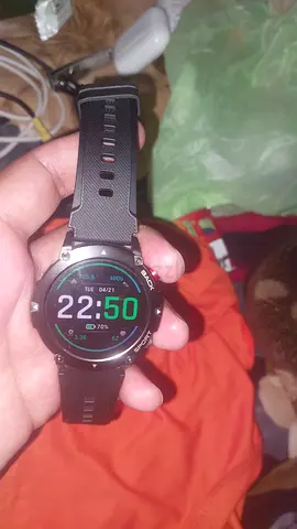 Used Black Smartwatch with Round Display - Good Working Condition