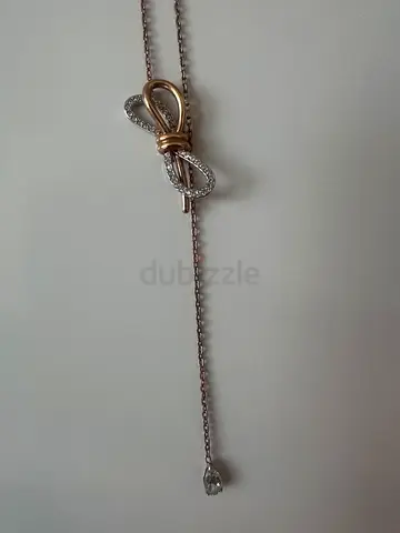 Swarovski Necklace with bow design  Small Heart Pendant