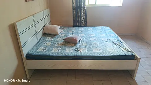 Wooden Double Bed Frame with Mattress - Light Oak Finish
