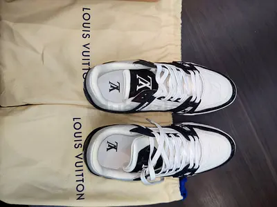 LOUIS VUITTON LV Trainer Sneakers in Black and White, Size 44, Shoes for Men